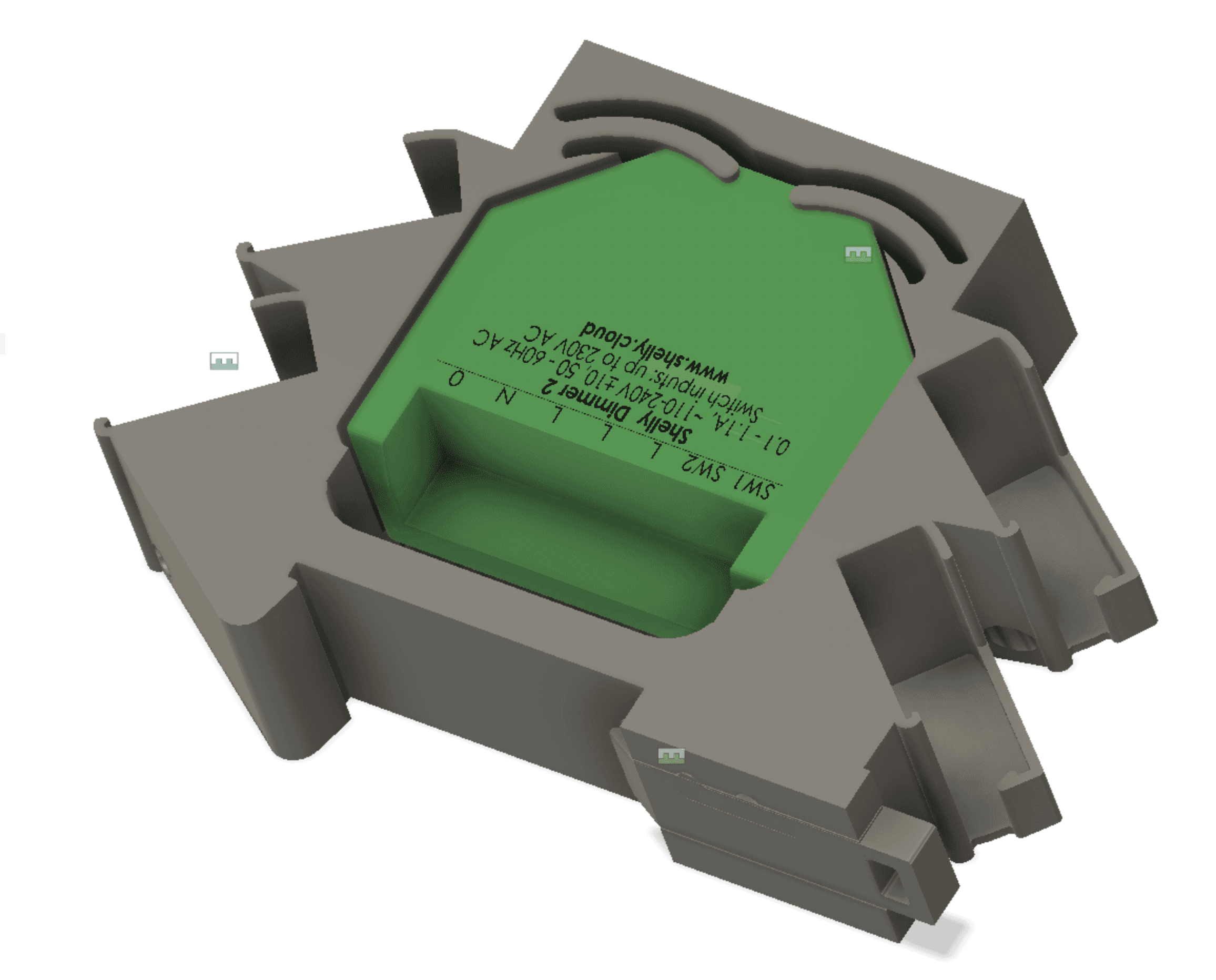 Shelly DIN Mount with Wago 221 Terminals — Shelly - Plus 1 DIN Rail v2 - Main Body